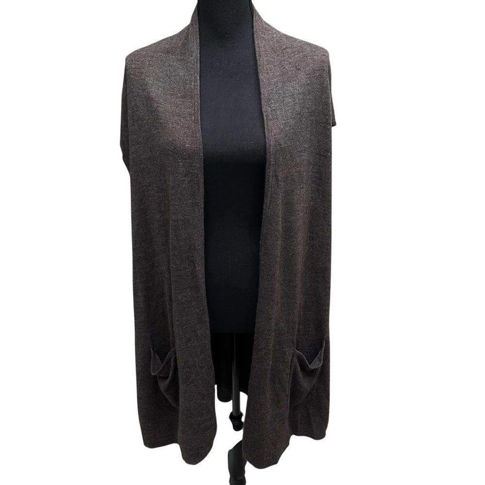 Hampshire Studio‎ Women 's Size 3X Sleeveless Open Front Cardigan Duster Sweater